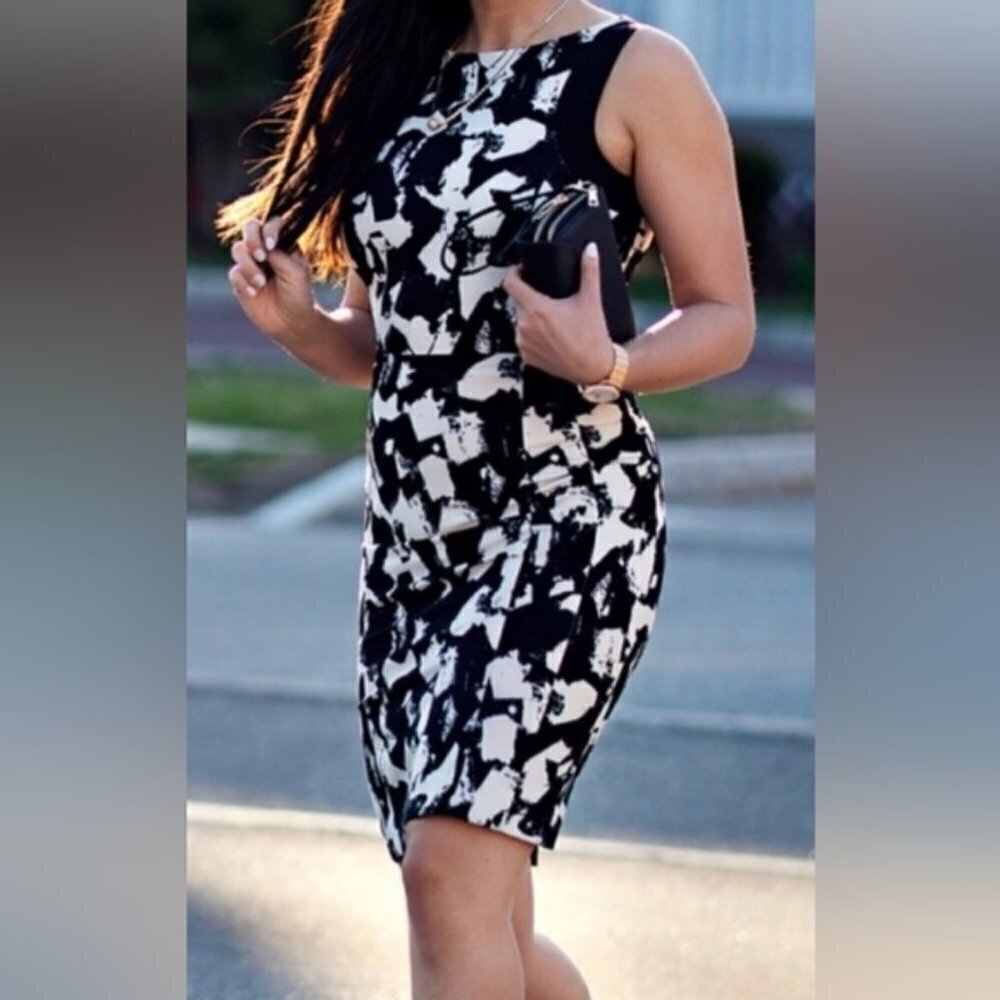 H&m Black / White Sleeveless Dress